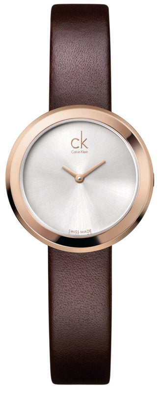 Calvin Klein Firm White Dial Brown Leather Strap Watch for Women - K3N236G6 Buy Now By Calvin Klein