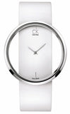 Calvin Klein Glam Transparent Dial White Leather Strap Watch for Women - K9423101 Buy Now By Calvin Klein