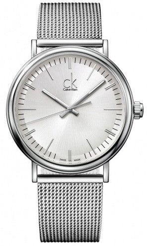 Calvin Klein Surround Silver Dial Silver Mesh Bracelet Watch for Men - K3W21126 Buy Now By Calvin Klein