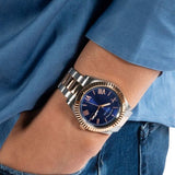 Guess Connoisseur Quartz Blue Dial Two Tone Steel Strap Watch For Men - GW0265G12 Buy Now By Guess