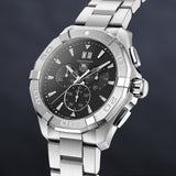 Tag Heuer Aquaracer Chronograph Black Dial Silver Steel Strap Watch for Men - CAY1110.BA0927 Buy Now By Tag Heuer
