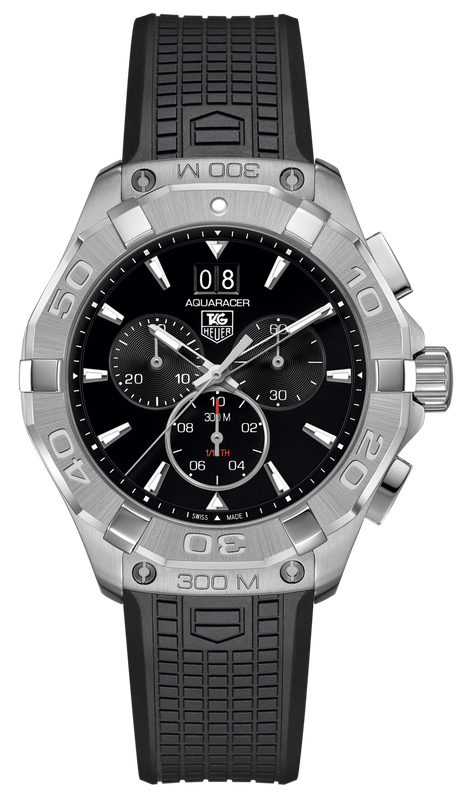Tag Heuer Aquaracer Chronograph Black Dial Black Rubber Strap Watch for Men - CAY1110.FT6041 Buy Now By Tag Heuer