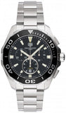 Tag Heuer Aquaracer Quartz Chronograph Black Dial Silver Steel Strap Watch for Men - CAY111A.BA0927 Buy Now By Tag Heuer