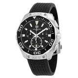 Tag Heuer Carrera Aquaracer Quartz Chronograph Black Dial Black Rubber Strap Watch for Men - CAY111A.FT6041 Buy Now By Tag Heuer