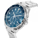 Tag Heuer Aquaracer Blue Dial SIlver Steel Strap Watch for Men - CAY111B.BA0927 Buy Now By Tag Heuer