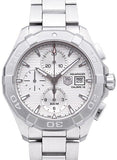 Tag Heuer Aquaracer Caliber 16 Automatic Chronograph White Dial Silver Steel Strap Watch for Men - CAY2111.BA0927 Buy Now By Tag Heuer
