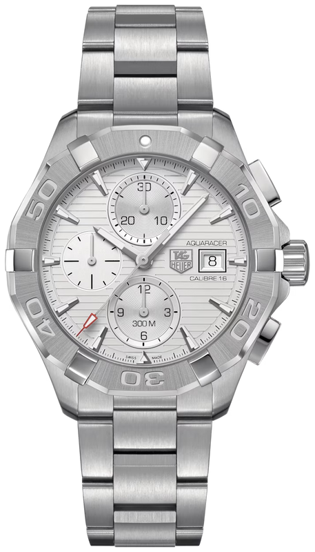 Tag Heuer Aquaracer Caliber 16 Automatic Chronograph White Dial Silver Steel Strap Watch for Men - CAY2111.BA0927 Buy Now By Tag Heuer