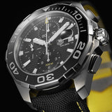 Tag Heuer Aquaracer Automatic Chronograph Black Dial Black Nylon Strap Watch for Men - CAY211A.FC6361 Buy Now By Tag Heuer
