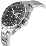 Tag Heuer Aquaracer Calibre 16 Day-Date Black Dial Silver Steel Strap Watch for Men - CAY211A.BA0927 Buy Now By Tag Heuer