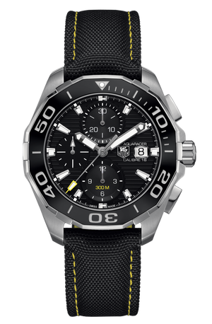Tag Heuer Aquaracer Automatic Chronograph Black Dial Black Nylon Strap Watch for Men - CAY211A.FC6361 Buy Now By Tag Heuer