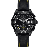 Tag Heuer Aquaracer Chronograph PVD Black Dial Black Nylon Strap Watch for Men - CAY218A.FC6361 Buy Now By Tag Heuer