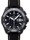 Tag Heuer Aquaracer Chronograph PVD Black Dial Black Nylon Strap Watch for Men - CAY218A.FC6361 Buy Now By Tag Heuer