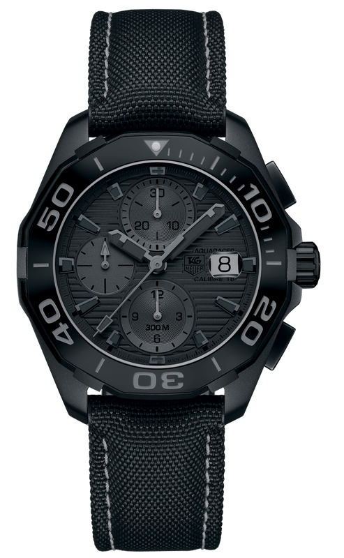 Tag Heuer Aquaracer Automatic Chronograph Special Edition Titanium Grey Dial Black Leather Strap Watch for Men - CAY218B.FC6370 Buy Now By Tag Heuer