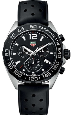 Tag Heuer Formula 1 Black Dial Black Leather Strap Watch for Men - CAZ1010.FT8024 Buy Now By Tag Heuer