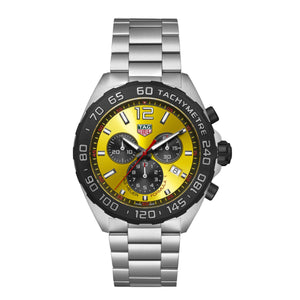 Tag Heuer Formula 1 Quartz Chronograph Yellow Dial Silver Steel Strap Watch for Men - CAZ101AM.BA0842 Buy Now By Tag Heuer