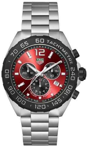 Tag Heuer Formula 1 Chronograph Red Dial Silver Steel Strap Watch for Men - CAZ101AN.BA0842 Buy Now By Tag Heuer