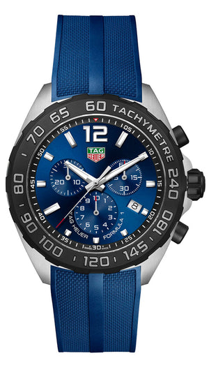 Tag Heuer Formula 1 Chronograph Blue Dial Blue Rubber Strap Watch for Men - CAZ101AV.FT8077 Buy Now By Tag Heuer