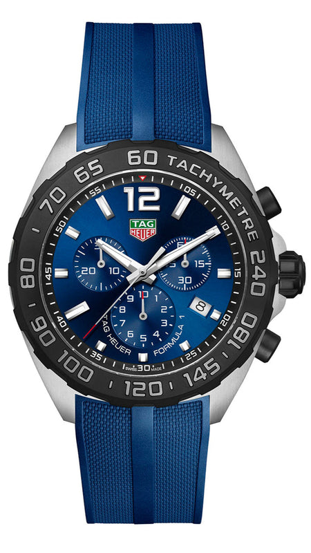Tag Heuer Formula 1 Chronograph Blue Dial Blue Rubber Strap Watch for Men - CAZ101AV.FT8077 Buy Now By Tag Heuer
