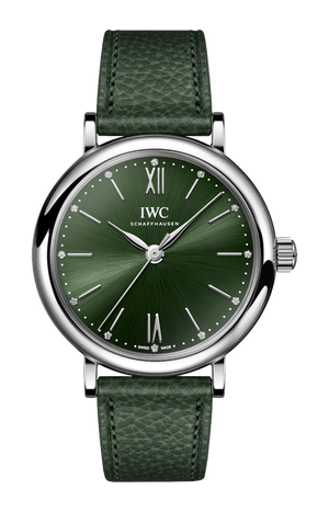 IWC Portofino Automatic Automatic Green Dial Green Leather Strap Watch for Women - IW357412 Buy Now By IWC