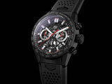 Tag Heuer Carrera Chronograph Steel & Ceramic Black Dial Black Rubber Strap Watch for Men - CBG2090.FT6145 Buy Now By Tag Heuer