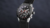 Tag Heuer Carrera Chronograph Steel & Ceramic Black Dial Black Rubber Strap Watch for Men - CBG2090.FT6145 Buy Now By Tag Heuer