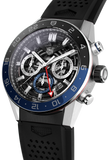 Tag Heuer Carrera Automatic Chronograph Steel & Ceramic Black Dial Black Rubber Strap Watch for Men - CBG2A1Z.FT6157 Buy Now By Tag Heuer