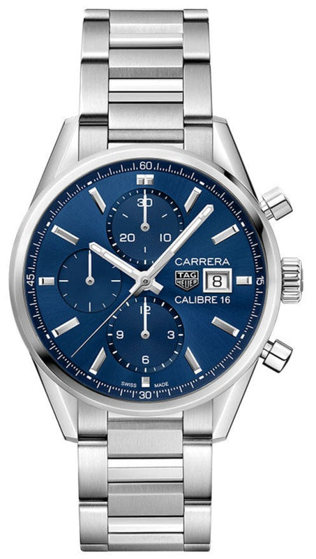 Tag Heuer Carrera Chronograph 41mm Blue Dial Silver Steel Strap Watch for Men - CBK2112.BA0715 Buy Now By Tag Heuer