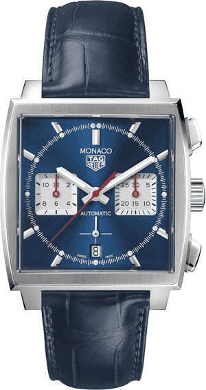 Tag Heuer Monaco Automatic Chronograph Blue Dial Blue Leather Strap Watch for Men - CBL2111.FC6453 Buy Now By Tag Heuer