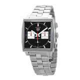 Tag Heuer Monaco Automatic Chronograph Black Dial Silver Steel Strap Watch for Men - CBL2113.BA0644 Buy Now By Tag Heuer