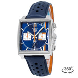 Tag Heuer Monaco Gulf Automatic Chronograph Blue Dial Blue Leather Strap Watch for Men - CBL2115.FC6494 Buy Now By Tag Heuer