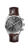 Tag Heuer Carrera Chronograph Grey Dial Brown Leather Strap Watch for Men - CBN2012.FC6483 Buy Now By Tag Heuer