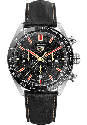 Tag Heuer Carrera Year of The Rabbit Automatic Chronograph Black Dial Black Leather Strap Watch for Men - CBN2A1L.FC6521 Buy Now By Tag Heuer
