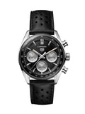 Tag Heuer Carrera Automatic Chronograph Black Dial Black Leather Strap Watch for Men - CBS2210.FC6534 Buy Now By Tag Heuer