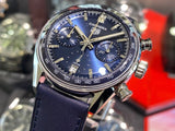 Tag Heuer Carrera Chronograph Blue Dial Blue Leather Strap Watch for Men - CBS2212.FC6535 Buy Now By Tag Heuer