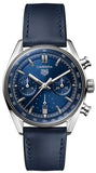 Tag Heuer Carrera Chronograph Blue Dial Blue Leather Strap Watch for Men - CBS2212.FC6535 Buy Now By Tag Heuer