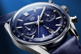 Tag Heuer Carrera Chronograph Blue Dial Blue Leather Strap Watch for Men - CBS2212.FC6535 Buy Now By Tag Heuer