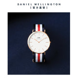 Daniel Wellington Classic Canterbury White Dial Two Tone Nylon Strap Watch For Men - DW00100002 Buy Now By Daniel Wellington