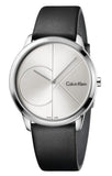 Calvin Klein Minimal Silver Dial Black Leather Strap Watch for Men - K3M221CY Buy Now By Calvin Klein
