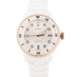 Fossil FB-01 Analog White Dial White Ceramic Strap Watch for Women - CE1107 Buy Now By Fossil