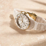 Fossil FB-01 Analog White Dial White Ceramic Strap Watch for Women - CE1107 Buy Now By Fossil