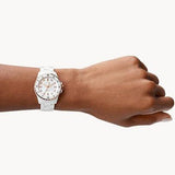 Fossil Ceramic Multifunction White Dial White Steel Strap Watch for Women - CE1006 Buy Now By Fossil