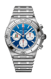 Breitling Chronomat B01 42 Six Nations Italy Blue Dial Silver Steel Strap Watch for Men - AB0134A41C1A1 Buy Now By Breitling