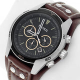 Fossil Coachman Chronograph Black Dial Brown Leather Strap Watch for Men - CH2891 Buy Now By Fossil