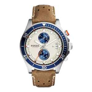 Fossil Wakefield Chronograph Cream Dial Brown Leather Strap Watch for Men - CH2951 Buy Now By Fossil