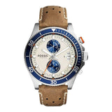 Fossil Wakefield Chronograph Cream Dial Brown Leather Strap Watch for Men - CH2951 Buy Now By Fossil