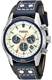 Fossil Coachman Chronograph White Dial Blue Leather Strap Watch for Men - CH3051 Buy Now By Fossil