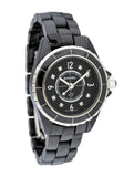 Chanel J12 Diamonds Black Dial Black Steel Strap Watch for Women - J12 H2569 Buy Now By Chanel