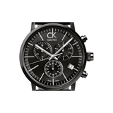Calvin Klein Post Minimal Chronograph Black Dial Black Leather Strap Watch for Men - K7627401 Buy Now By Calvin Klein