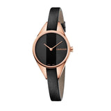 Calvin Klein Rebel Black Dial Black Leather Strap Watch for Women - K8P236C1 Buy Now By Calvin Klein