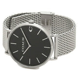 Coach Charles Black Dial Silver Mesh Bracelet Watch for Men - 14602144 Buy Now By Coach